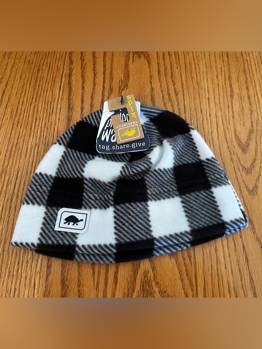 Turtle Fur Kids Black & White Lumberjack Fleece Beanie